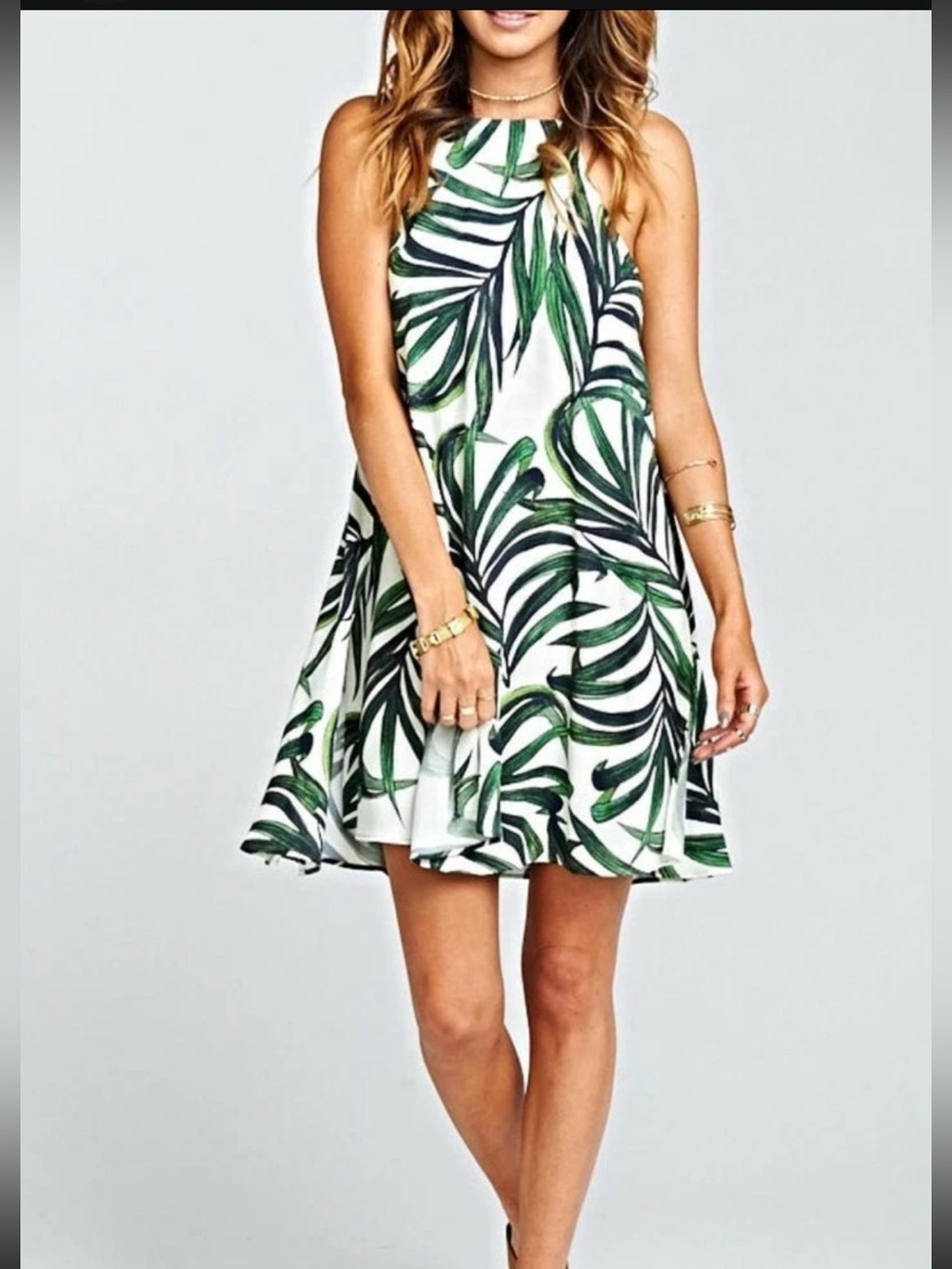 🌴Show Me Your Mumu Byron Flowy Dress Peruvian Palm Breeze Tropical Print Size S🌴